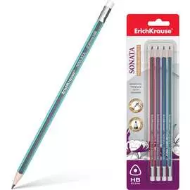 Трехгранный чернографитный карандаш ErichKrause Sonata 45618