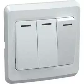 Трехклавишный выключатель IEK ВЕГА ВС10-3-0-ВБ EVV30-K01-10-DM