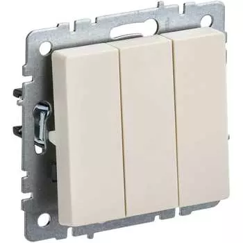 Трехклавишный выключатель IEK Brite вс10-3-0-бркр BR-V30-0-10-K10