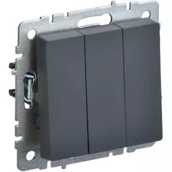 Трехклавишный выключатель IEK Brite вс10-3-0-брг BR-V30-0-10-K53