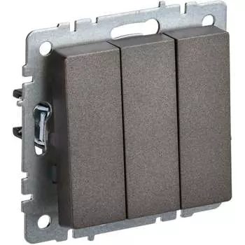 Трехклавишный выключатель IEK Brite вс10-3-0-бртб BR-V30-0-10-K45