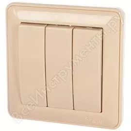 Трехклавишный выключатель с рамкой, белый schneider electric сп w59 vs0516-351-18
