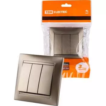 Трехклавишный выключатель TDM ELECTRIC Лама SQ1815-0703