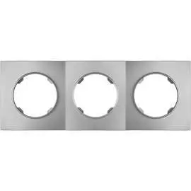 Трехместная рамка BYLECTRICA ПРОВАНС ЮЛИГ.735212.500 серебро
