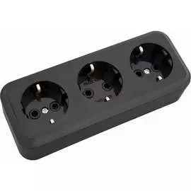 Трехместная розетка BYLECTRICA ПРАЛЕСКА РА16-265 черный