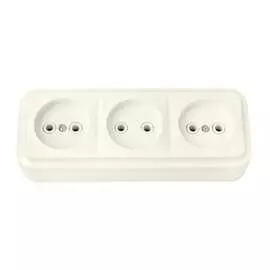 Трехместная розетка BYLECTRICA ПРАЛЕСКА РА16-263 бежевый