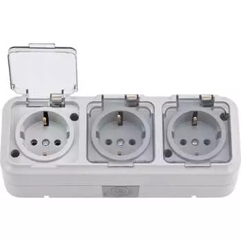 Трехместная розетка BYLECTRICA ПРАЛЕСКА АКВА РА16-0132(02)