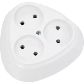 Трехместная розетка BYLECTRICA серия ПРАЛЕСКА РА16-111