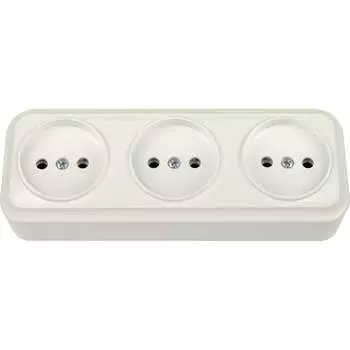 Трехместная розетка BYLECTRICA ВАРИАНТ РА16-0161 бежевый