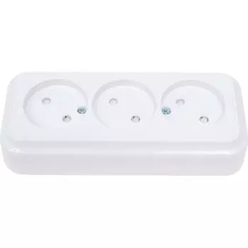 Трехместная розетка BYLECTRICA серия ПРАЛЕСКА РА16-745