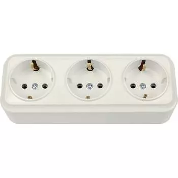 Трехместная розетка BYLECTRICA ВАРИАНТ РА16-0162 бежевый