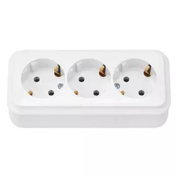 Трехместная розетка BYLECTRICA серия ПРАЛЕСКА РА16-742