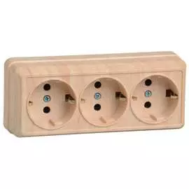 Трехместная розетка IEK РС23-3-ОС, ОКТАВА ERO31-K03-16-DC