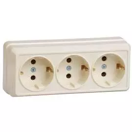Трехместная розетка IEK РС23-3-ОК ОКТАВА ERO31-K33-16-DC