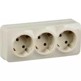 Трехместная розетка IEK GLORY РС23-3-ХК ERH31-K33-16