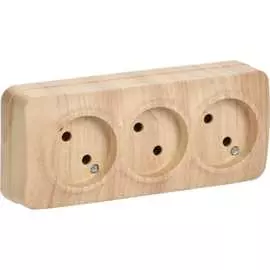 Трехместная розетка IEK GLORY РС23-2-ХС ERH30-K34-10