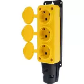 Трехместная влагозащищенная розетка REXANT 111-126