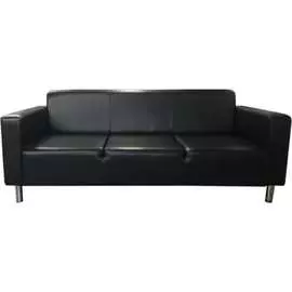 Трехместный диван Мягкий Офис черный АРТЛЮ303ЧН