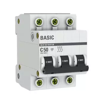 Трехполюсный автомат EKF ВА47-29 50А С mcb4729-3-50C