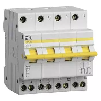 Трехпозиционный выключатель-разъединитель IEK ВРТ-63 MPR10-4-032
