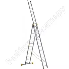 Алюминиевая трехсекционная лестница Алюмет Серия Р3 9312