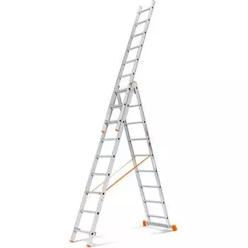 Трехсекционная лестница Эйфель Гранит 3х9