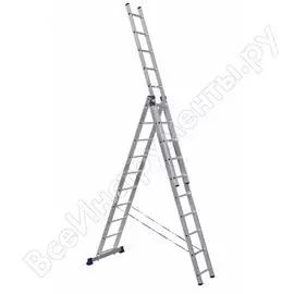 Универсальная алюминиевая трехсекционная лестница Алюмет Серия H3 5310