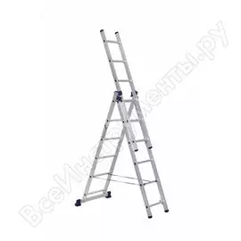 Универсальная алюминиевая трехсекционная лестница Алюмет Серия H3 5306