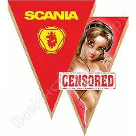 Треугольный автомобильный вымпел SKYWAY SCANIA с девушкой S05101079