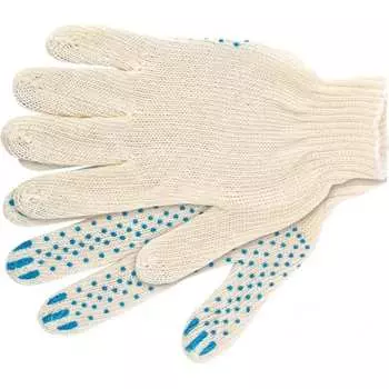 Трикотажные усиленные с пвх точкой перчатки Россия