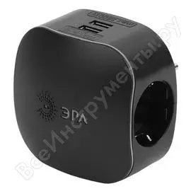 Тройник ЭРА SP3eUSBBLACK Б0046364