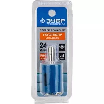 Трубчатое алмазное сверло по стеклу ЗУБР 29860-24