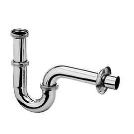 Трубчатый металлический сифон для раковины Kludi