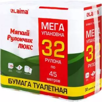 Туалетная бумага LAIMA Мягкий Рулончик Люкс 114736