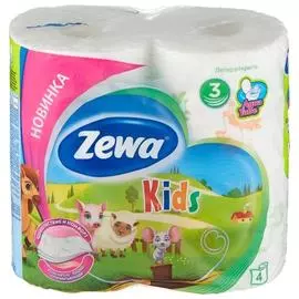 Туалетная бумага zewa deluxe детская 3-х слойная, 4 шт 21711
