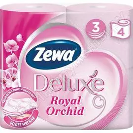 Туалетная бумага zewa deluxe орхидея 3-х слойная, 4 шт 6322