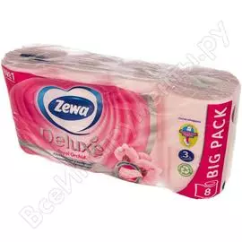 Туалетная бумага zewa deluxe орхидея 3-х слойная, 8 шт 6324