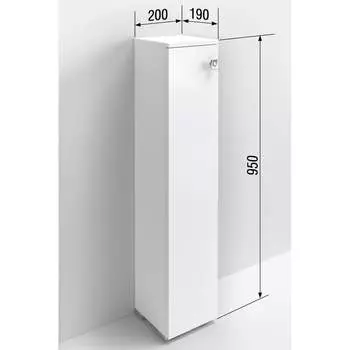 Туалетный шкаф SANTREK Виола белый правый 200x950x190 316064