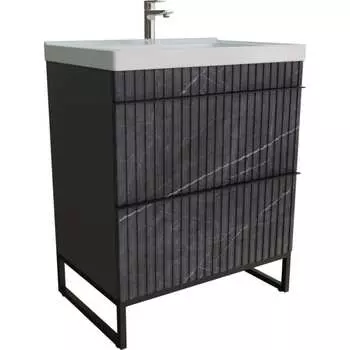 Тумба для ванной под умывальник Грэйс-70 MIXLINE Окленд-70 ЛОФТ NEW Графит Мрамор 551729