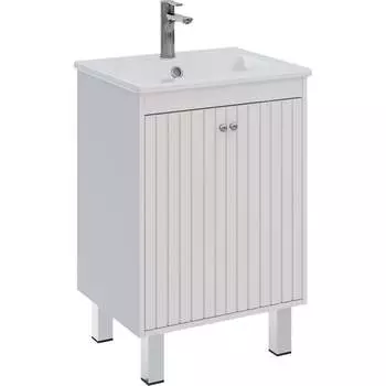 Тумба Lemark ROMANCE 60 см под 1 раковину, подвесная/напольная, 2-х дверная, цвет корпуса, фасада: Белый глянец LM07R60T