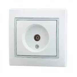 ТВ розетка Lezard белый с вст сер 701-0215-130