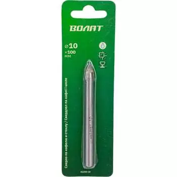 Твердосплавное копьевидное сверло по кафелю и стеклу ВОЛАТ 81200-10