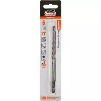 Твердосплавное спиральное сверло по бетону Gepard GP0226-150