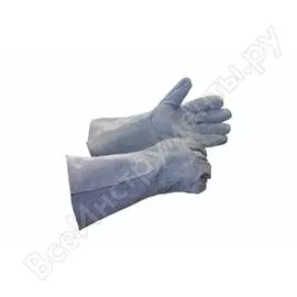 Удлиненные спилковые пятипалые краги Дока