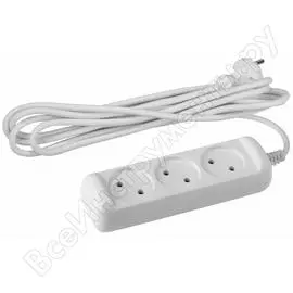 Удлинитель эра ux6-3-1,5m без зазeмления, 2х0.75мм2, пвс, 3гн, 1,5м б0028349