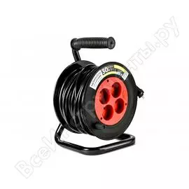 Удлинитель без заземления на катушке защита про 4 розетки 2х1мм 30м 81951345