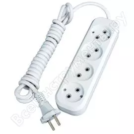 Удлинитель ekf стандарт 4 гнезда шнур 7м 6а/1.3квт без заземления пвс 2х0.75 ubp6-275-4-07