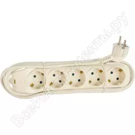 Удлинитель electraline 5р без выключателя 3х1-3м белый 36032
