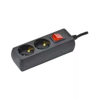 Удлинитель IEK у02к 2 места с/з 3м 3x1мм2 16а 250в чер. WYP10-16-02-03-ZK-K02