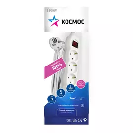 Удлинитель КОСМОС YKsm5m-5g-Z-V(K)